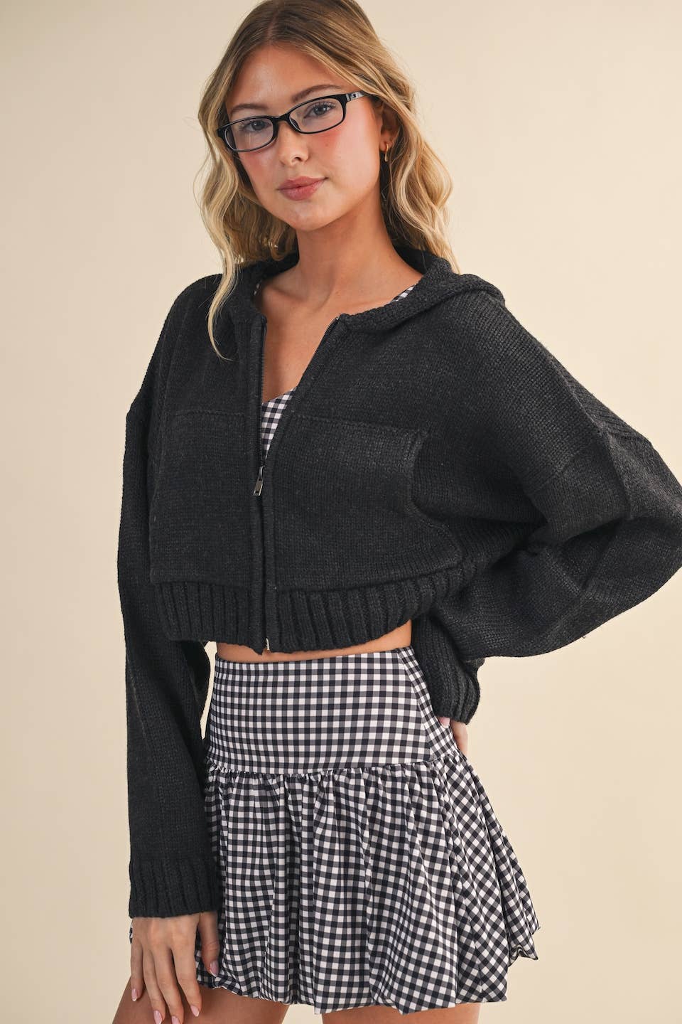 Kat Knit Zip Up Hoodie Sweater