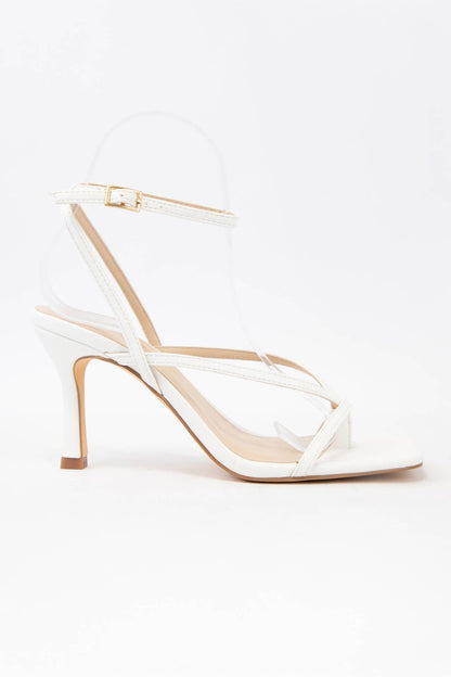 Open Square Toe Strappy Sandal Heel