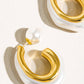 Kinsley 18K Gold Classic Pearl C Hoop Earring
