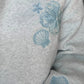 Pearl Grey Tropical Embroider Hoodie