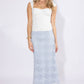 White Solid Mesh Corset Top