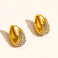 Aurven 18K Gold Non-Tarnish Crystal Teardrop Hoop Earrings