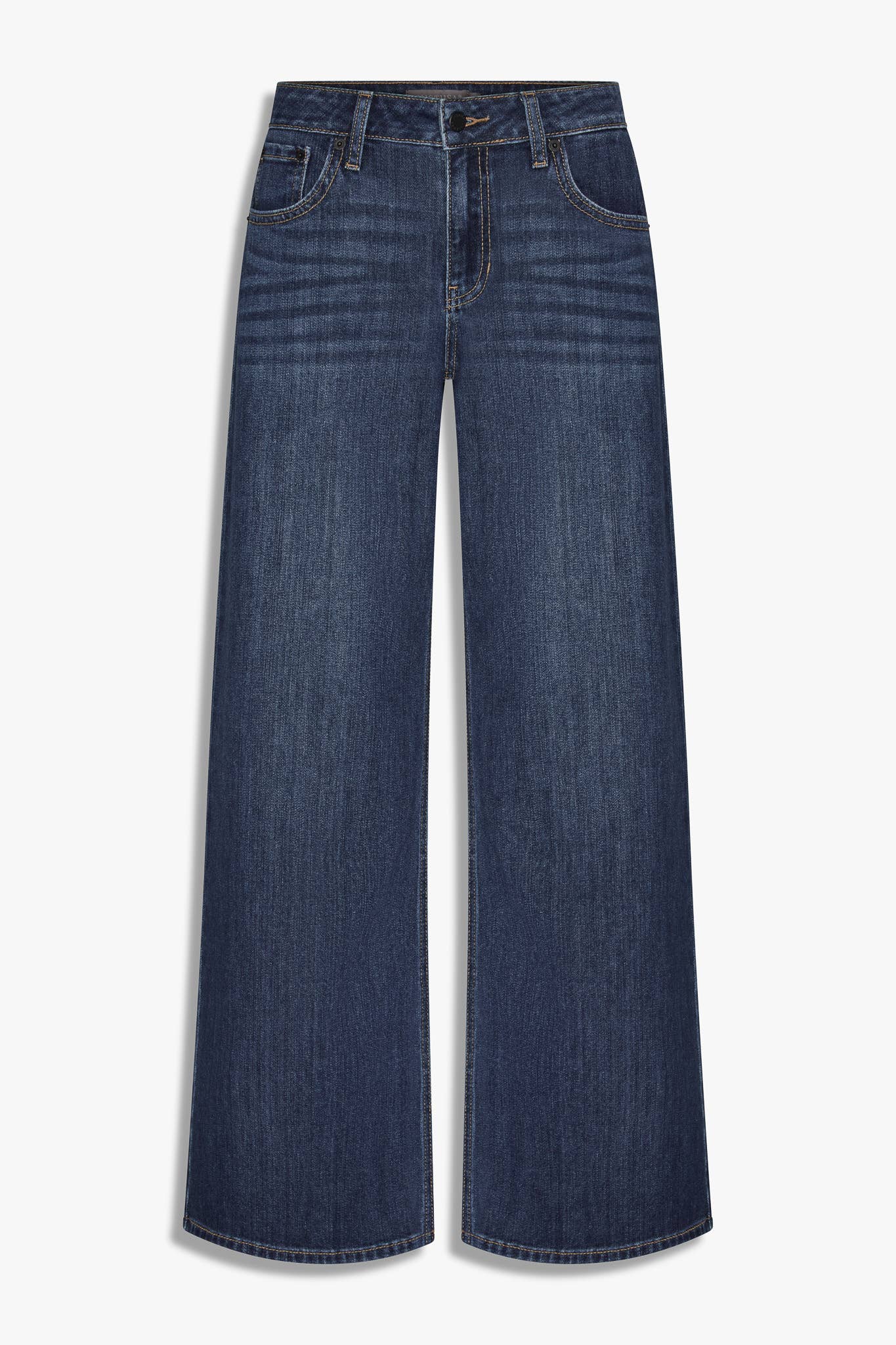 Mid Rise Stretch Palazzo - DARK DENIM
