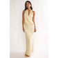 Sleeveless Halter Cowl Neck Maxi Dress