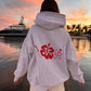 Pearl Grey Hibiscus Flowers Hoodie