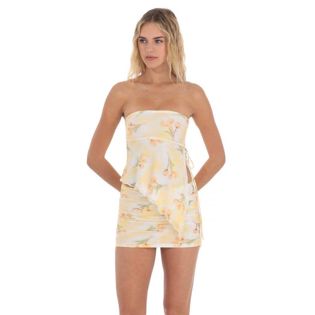 Tulip Mesh Strapless Skirt