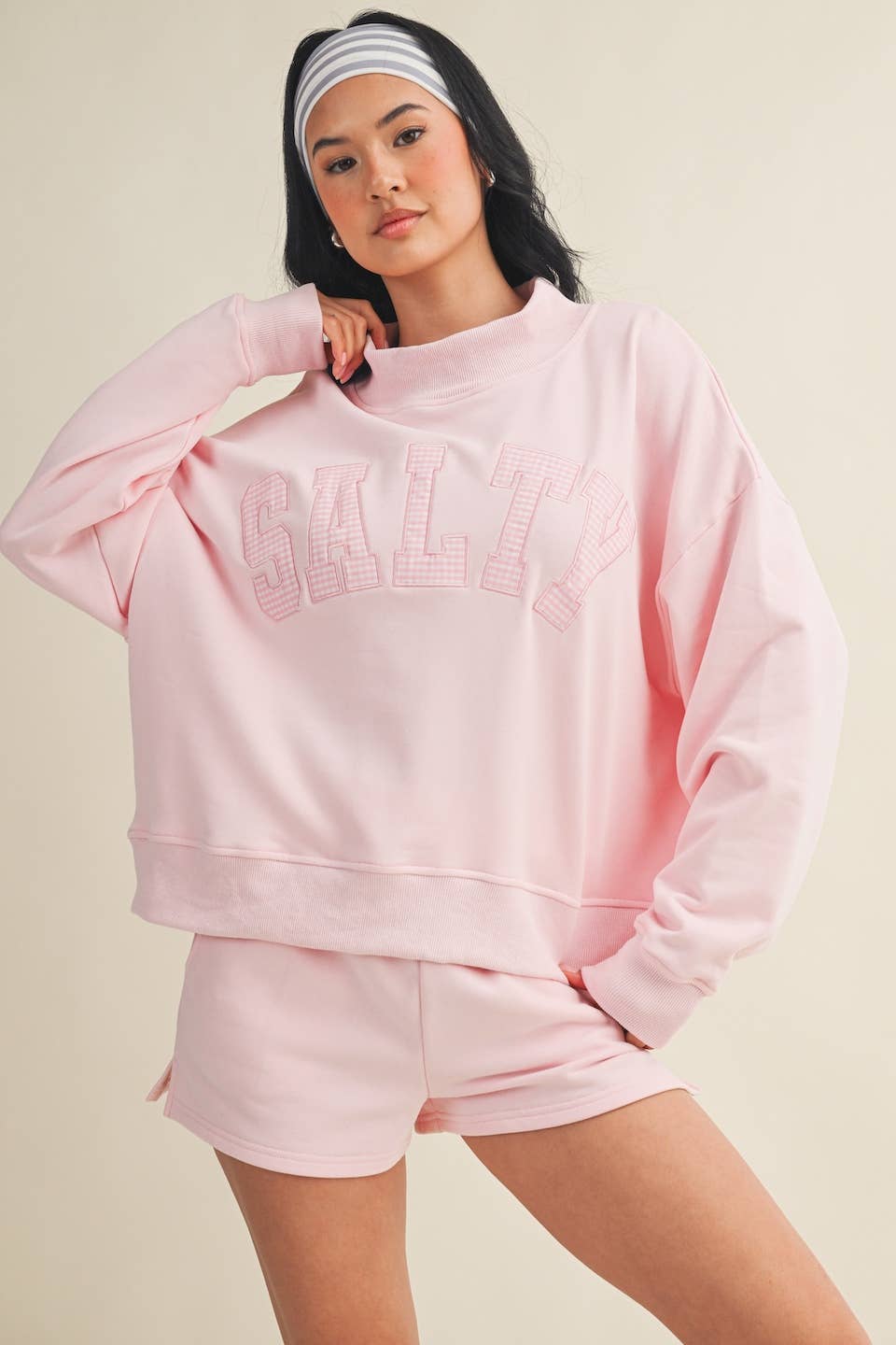 Salty Oversized Mock Neck Sweatshirt