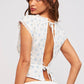 Floral V-neck Open Back