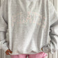 Pearl Grey Mockneck Pilates Embroider Sweatshirt