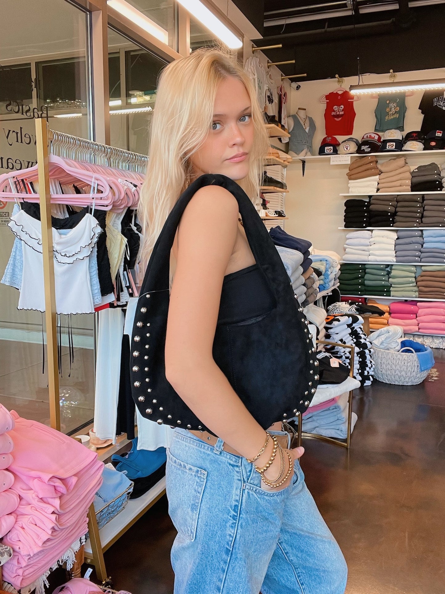 Studded Velvet Bag