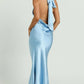 HALTERNECK SATIN MAXI DRESS