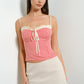 Ruffle Trim Gingham Cami Top