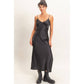 Satin V-Neck Slip Dress