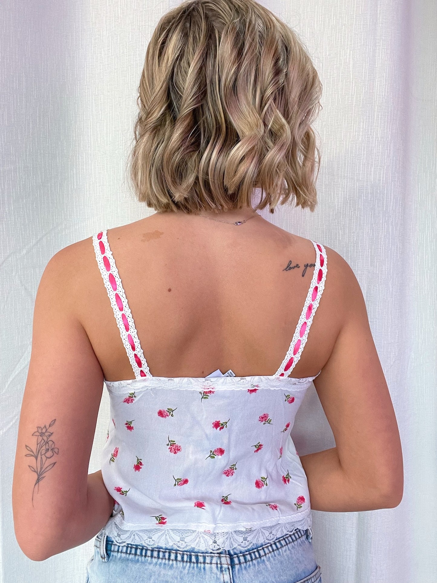 Pink Flower Split Top