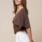 Plunging Short Sleeve Fitted Top
