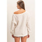 Striped Off The Shoulder Sweatshirt