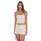 Floral Sequin Strapless Skirt in Cream