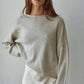 Knit Sweater Rolled Round Neck Pullover Top
