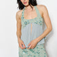 Sequin Front Spilt Halter Top
