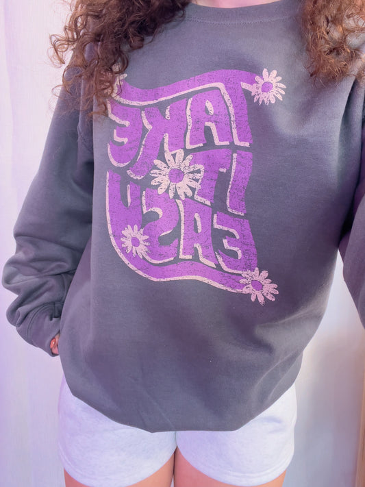 Take It Easy Grey Crewneck