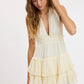 CHIFFON HALTER RUFFLE MINI DRESS