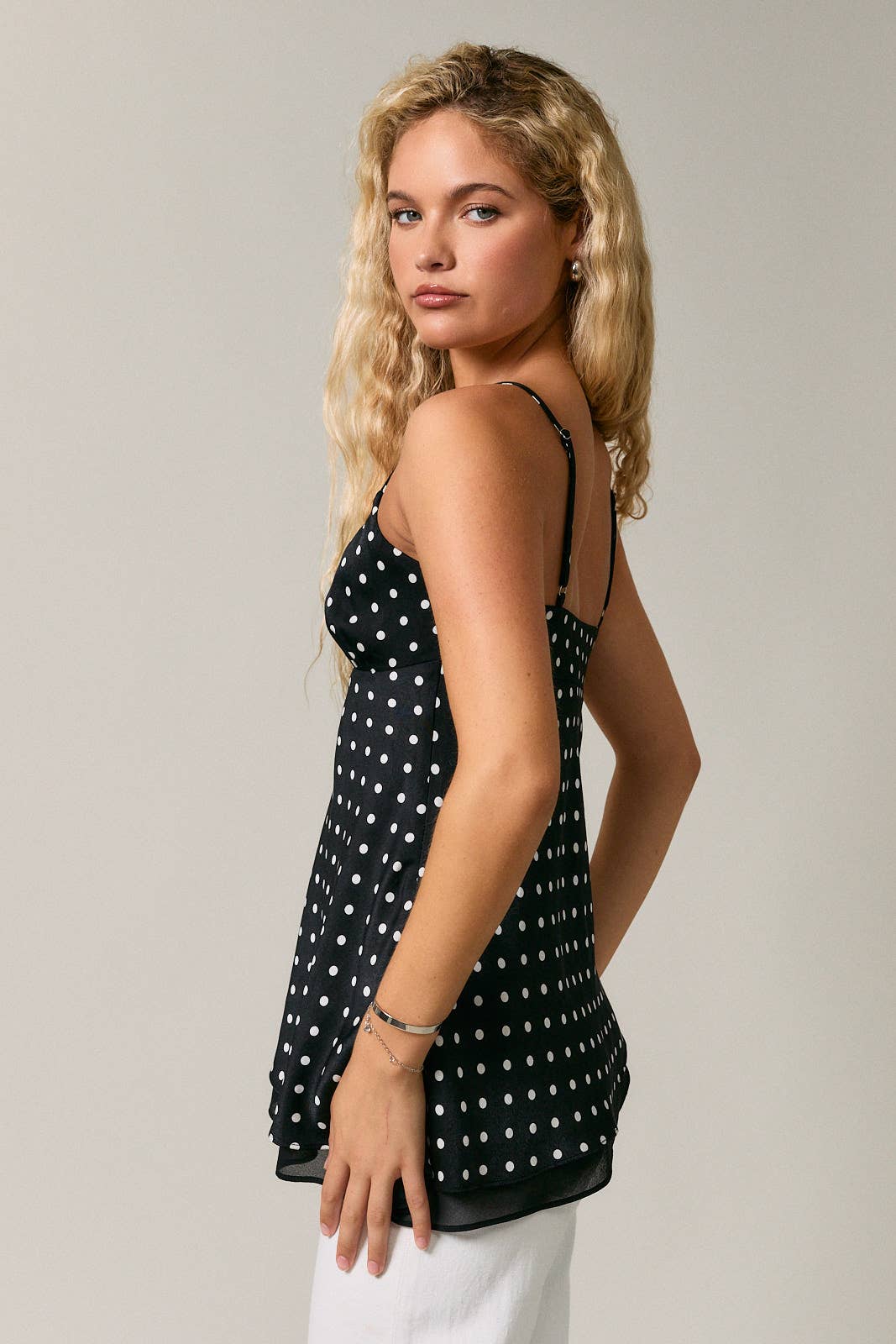 Polka Dot Asymmetrical Top
