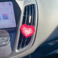 Heart Punch Needle Car Vent Charm: Horizontal