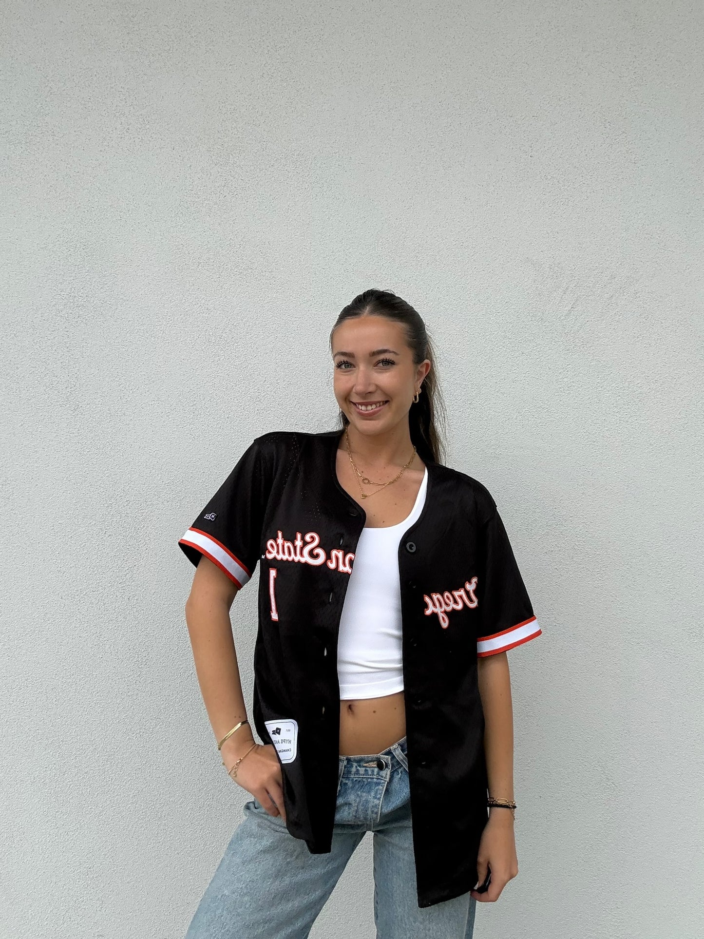 Black OSU #1 Baseball Jersey