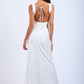 Satin Ruched Bust Sleeveless Open Back