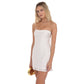 Beaded Butterfly Satin Dress in White