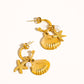 Marlène 18K Gold Non-Tarnish Sea Shell and Star Earring