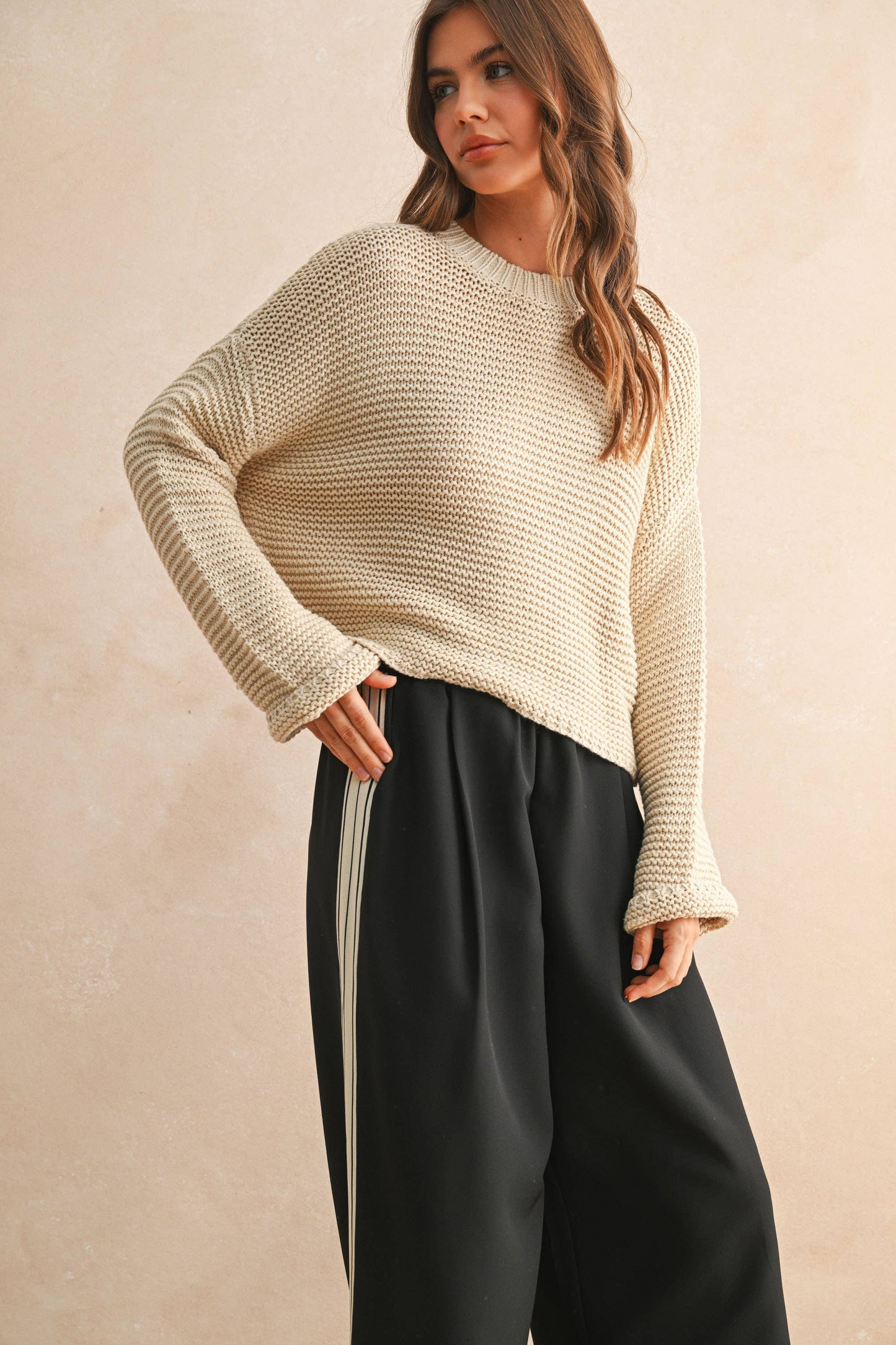 Round Neck Knit Sweater
