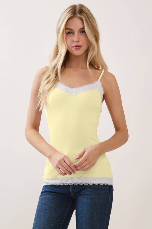 Simple Ribbed Lace Cami