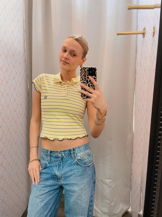 Yellow Polo Style Vintage Tee