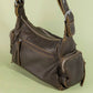 Multi Pocket Leather Shoulder Bag