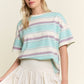 Stripe Oversized Short Sleeve Top