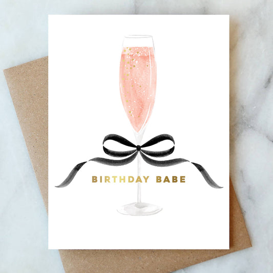 Bow Birthday Babe Greeting Card