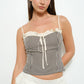 Ruffle Trim Gingham Cami Top