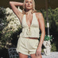 Yellow Eyelet Frill Micro Shorts