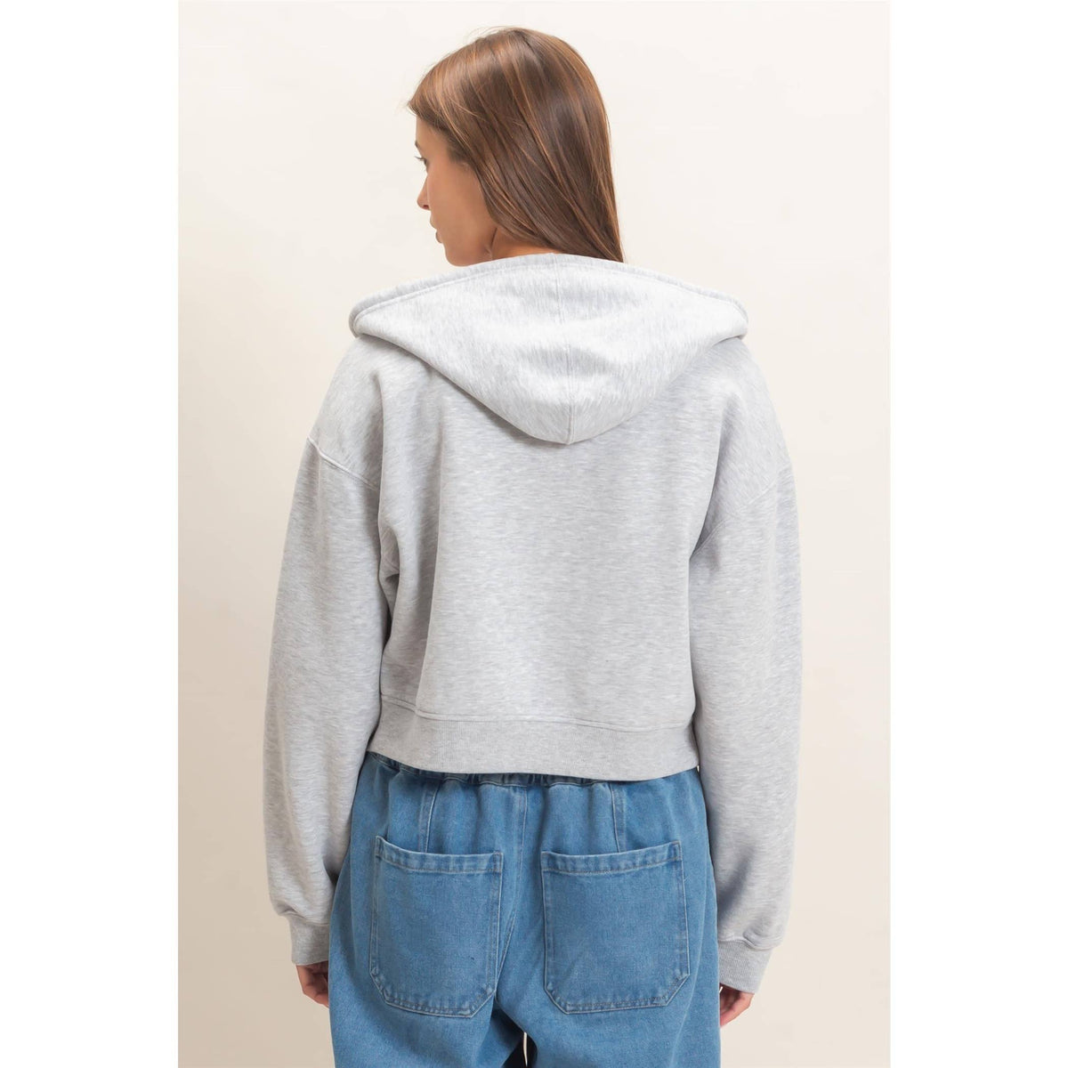Star Patch Zip-Up Hoodie