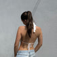 Open Back Halter Cowl Neck Top