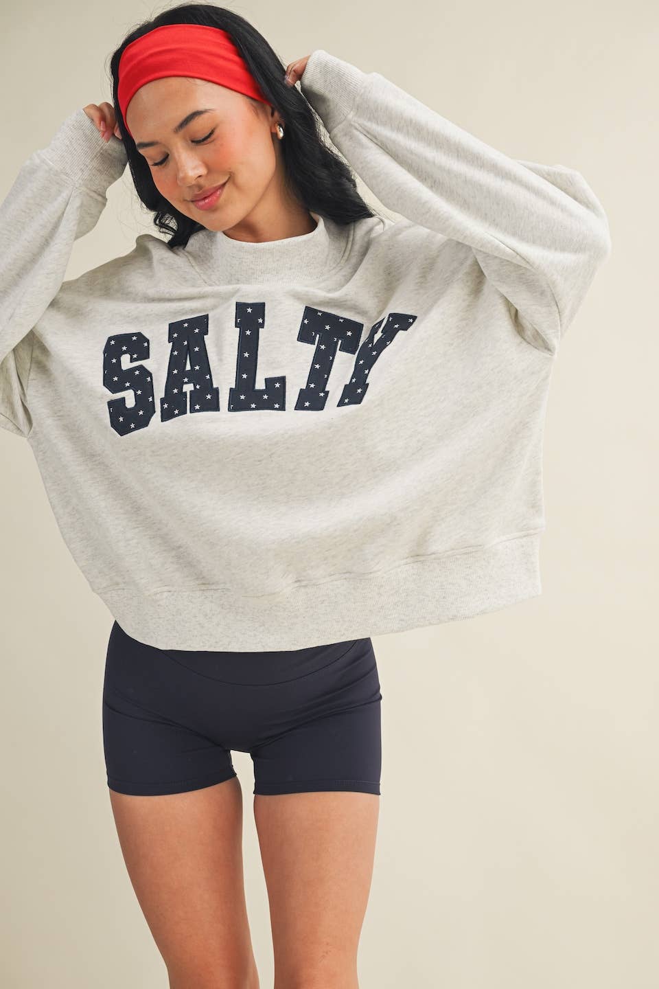 Salty Stars Oversized Mock Neck Sweatshirt
