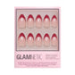 Rose Garden Press-On Nails | Red French Tip | Short Almond
