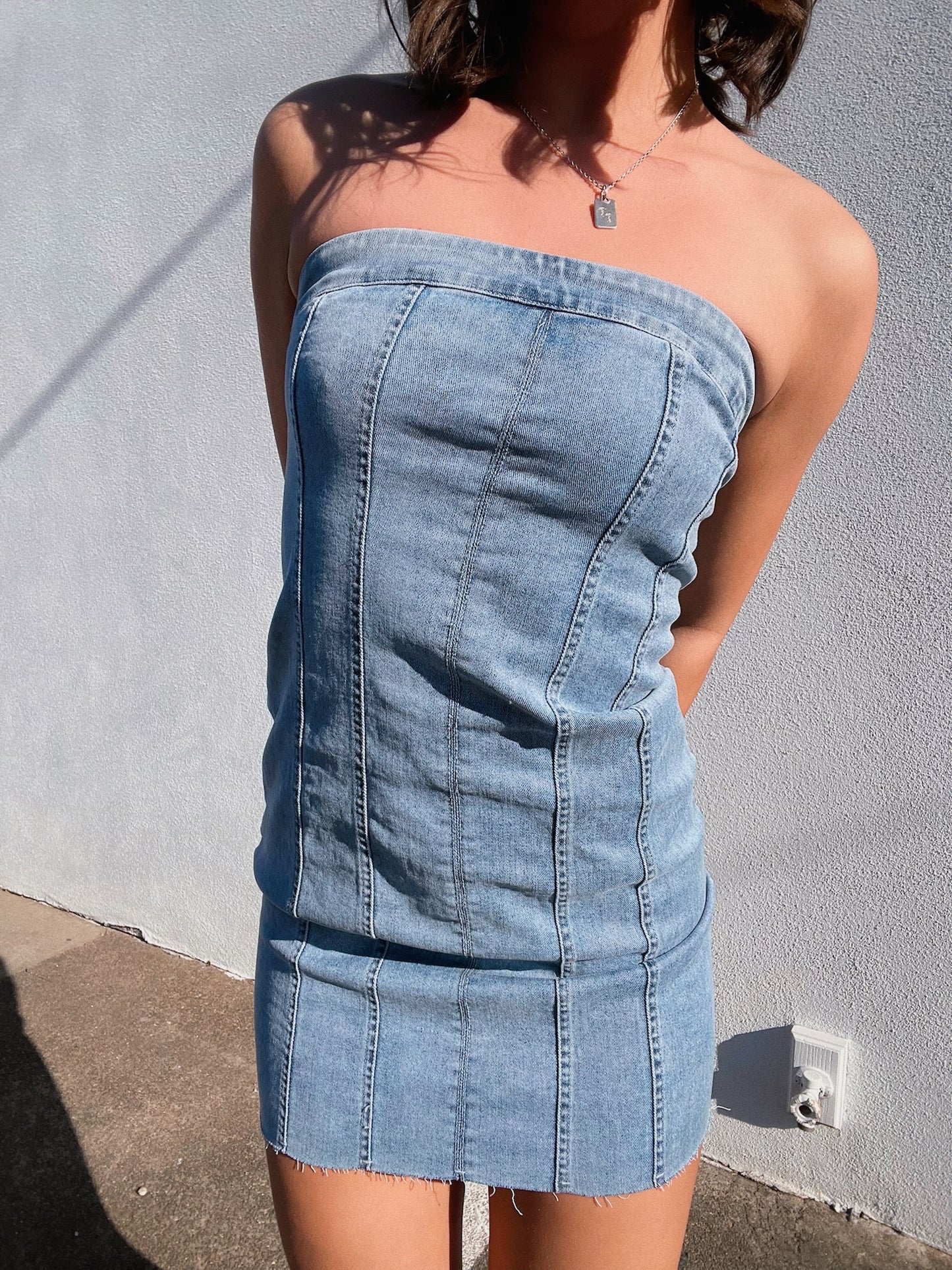 Distressed Denim Dress