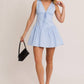 Baby Blue V-Neck Bustier Dress