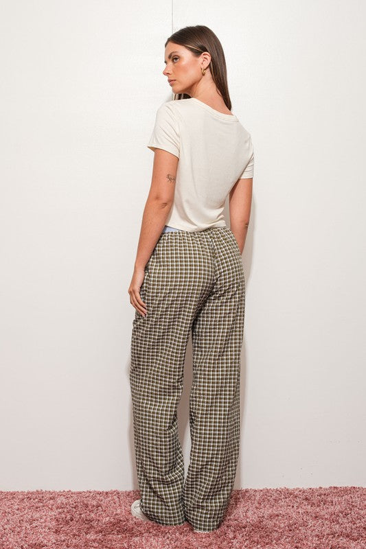 Plaid Contrast Bottoms