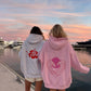 Pearl Grey Hibiscus Flowers Hoodie
