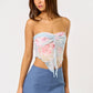 Kylie Front Twist Floral Tube Top