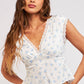 Floral V-neck Open Back