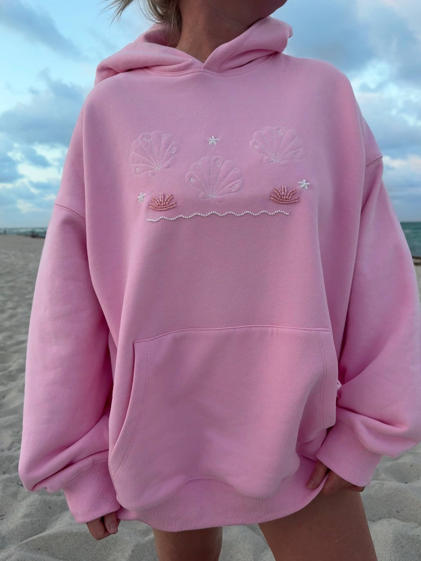 Lottie Pink Bikini Beaded Ocean Hoodie